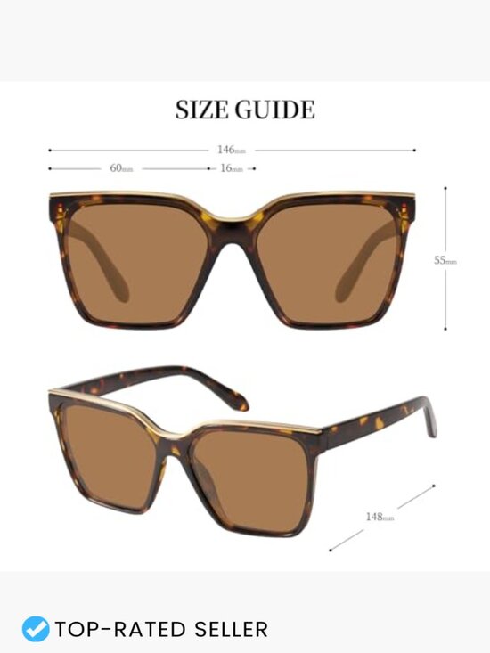 Square Oversized Polarized Sunglasses UV400 Trendy Y2K Style Protective Pouch main image 5